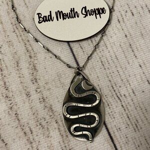 *Ruthless Fabrication Foxtrot Sterling Silver Cosmic Egg Snake Pendant Necklace